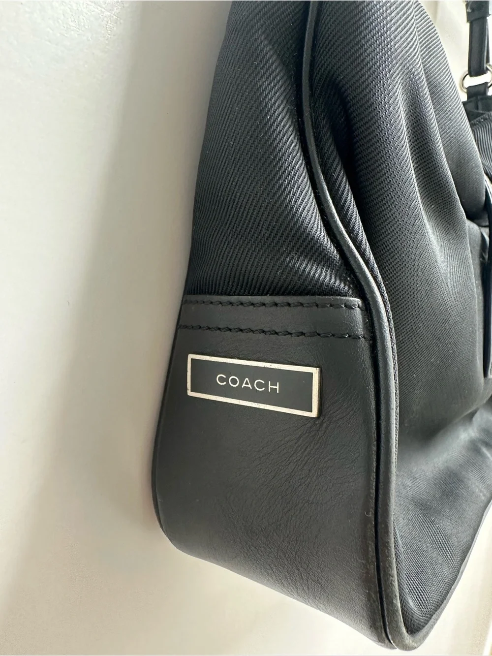 Coach Black Shoulder Bag with Silver Hardware